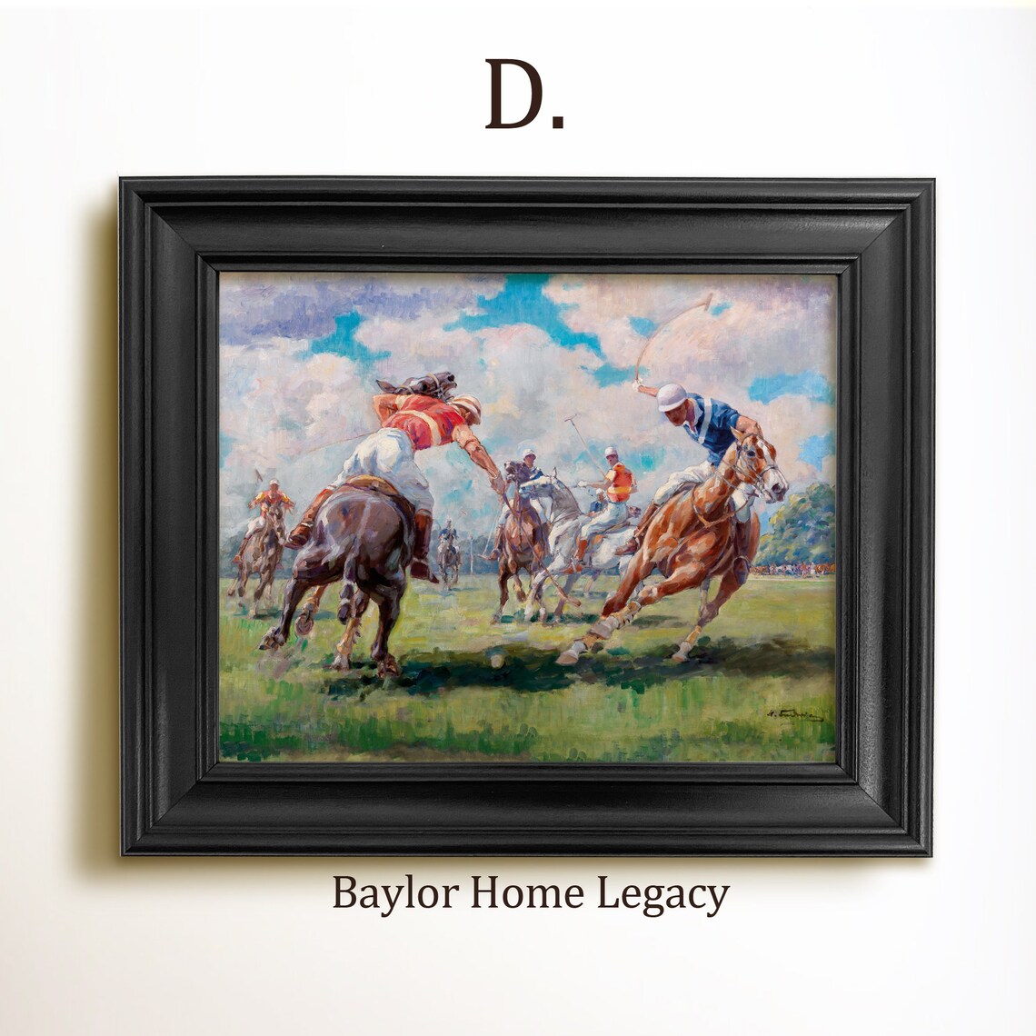 Polo Game Vintage Oil Painting Scene Art Print - Image 2
