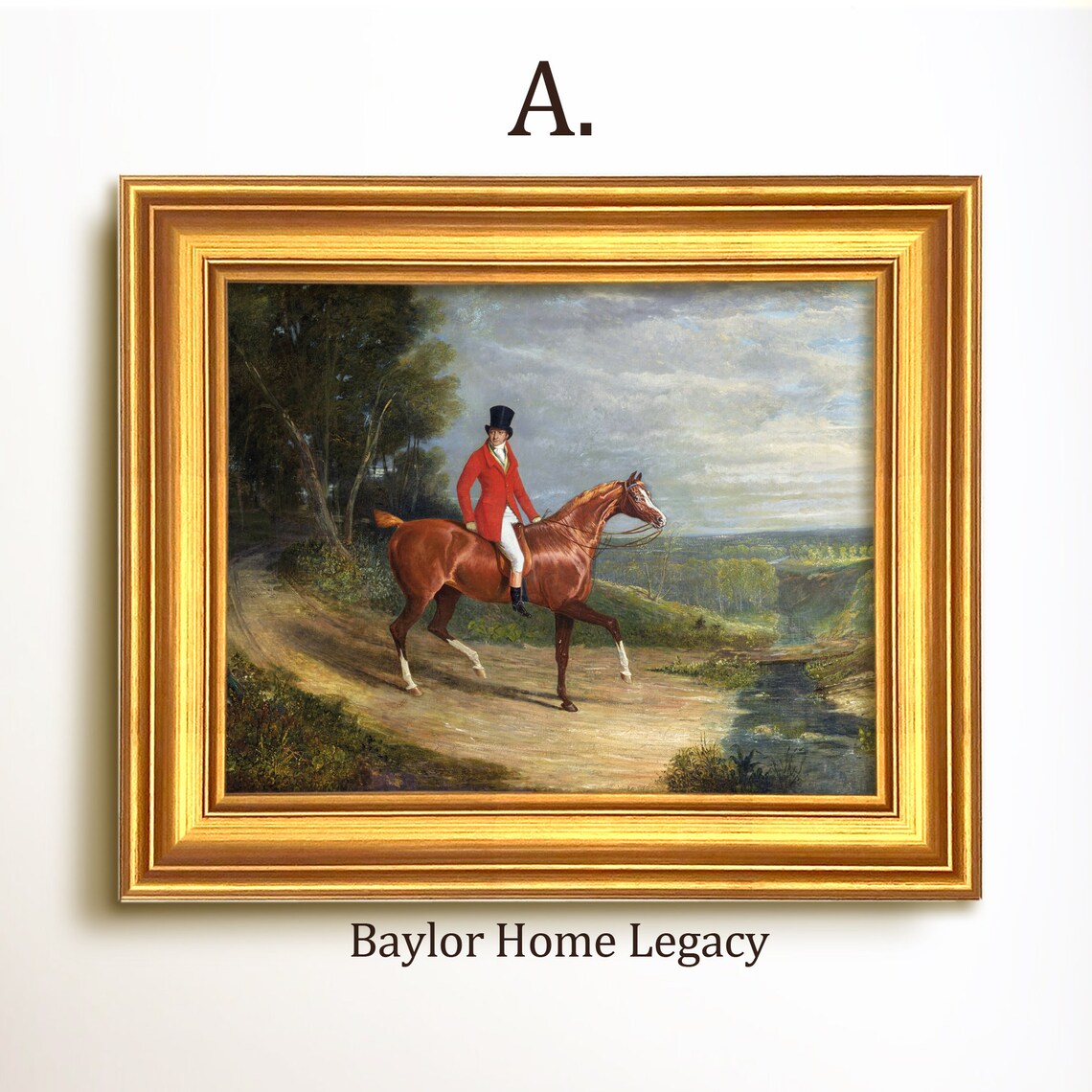 Vintage English Equestrian Landscape Art Print - Image 5
