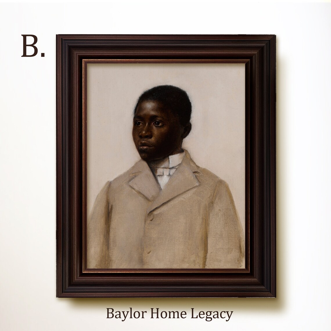 Black Boy Portrait, Classic Oil Painting Print - Image 4