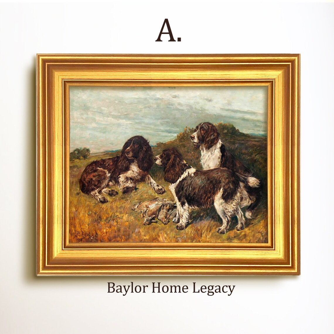 Springer Spaniel Oil Painting Print, Antique Dog Art - Image 5