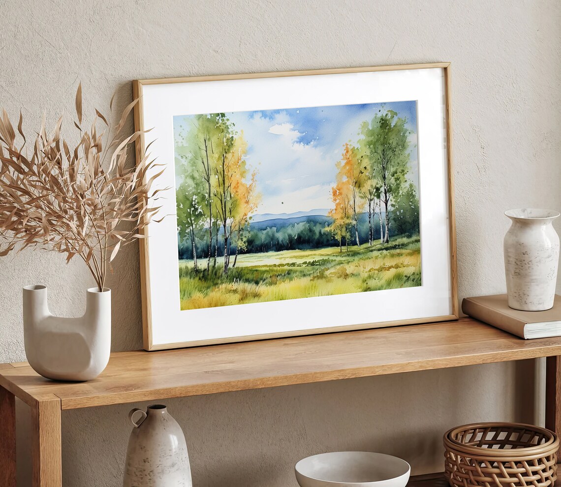 Aspen Painting Colorado Birch Watercolor Landscape Art Print - Image 5