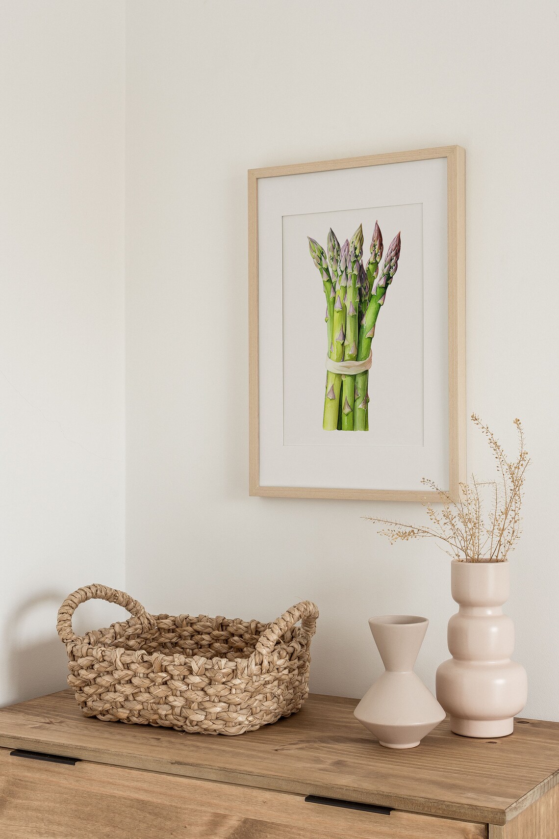 Asparagus Watercolor Botanical Art Print, Rustic Kitchen - Image 3