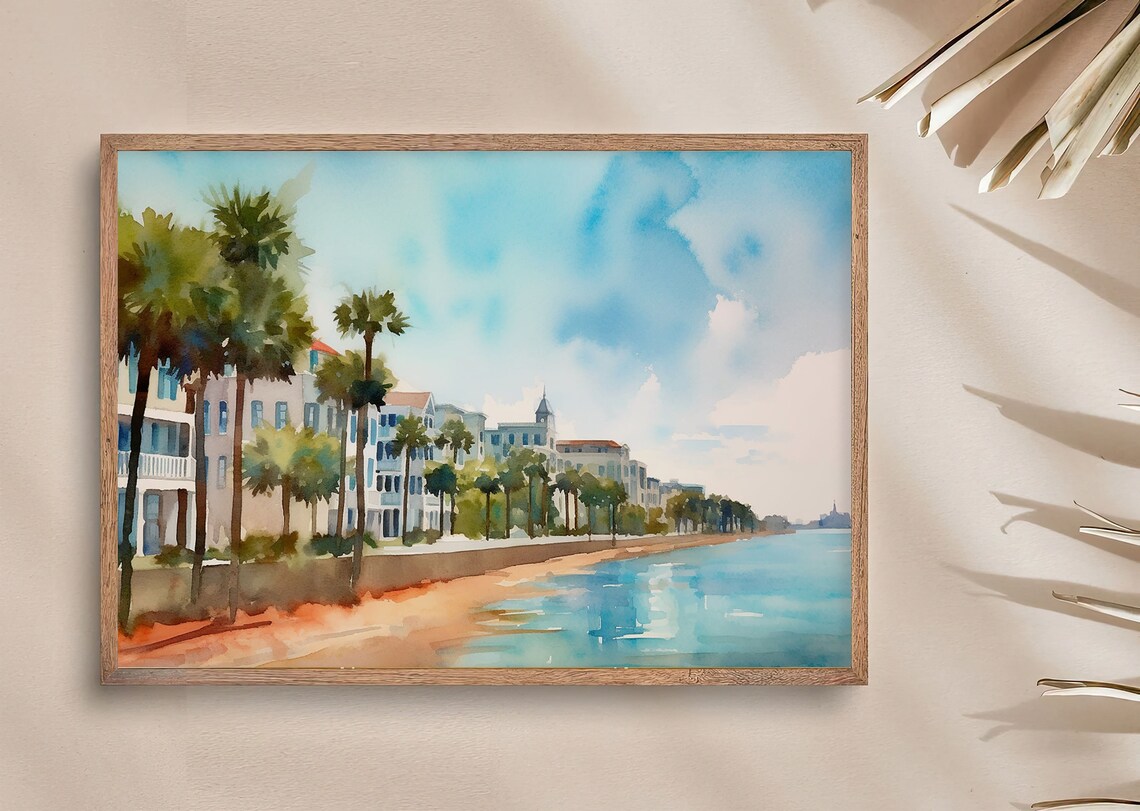 Charleston Beach Watercolor Art Print, South Carolina Coast - Image 4