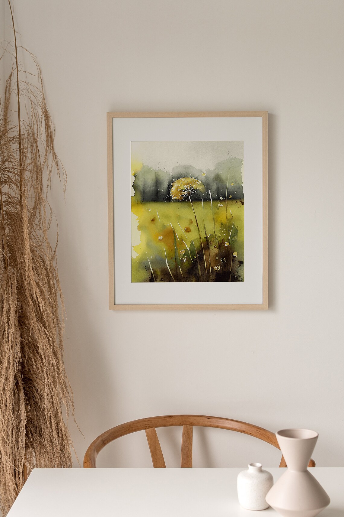 Dandelion Watercolor Floral Meadow Art Print - Image 4