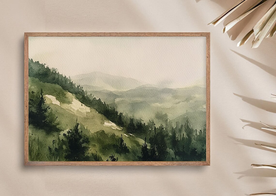 Berkshires Mountains Watercolor Art Print, Landscape - Image 3