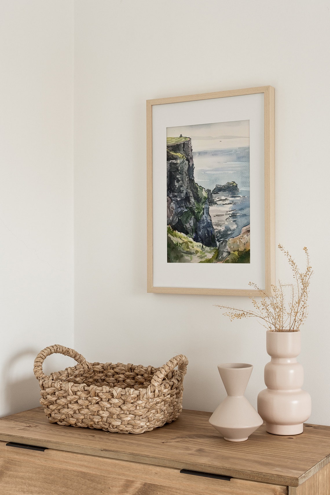 Cliffs of Moher Ireland Sea Cliffs Watercolor Coastal Poster - Image 2