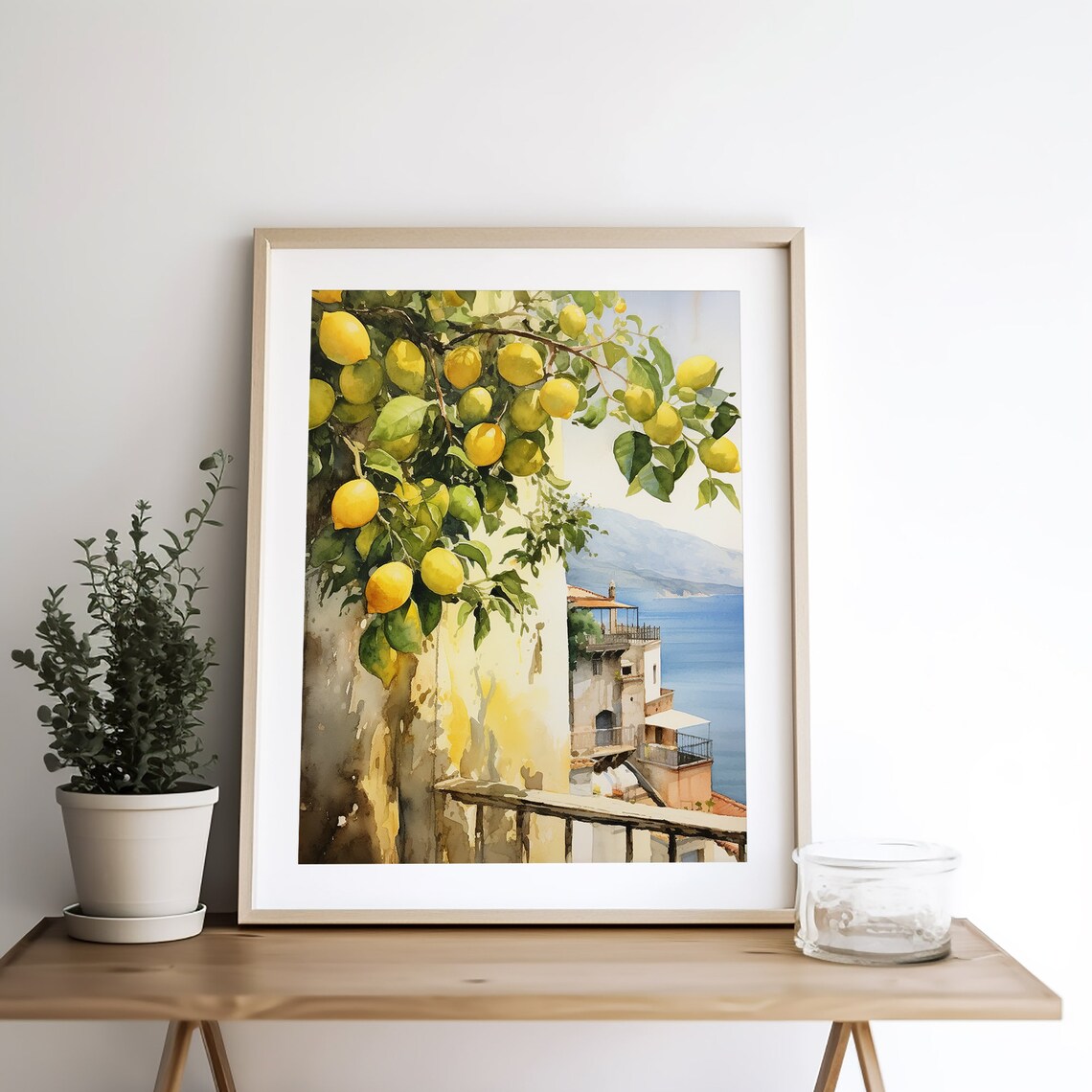 Positano Watercolor Lemon Tree Art Print - Image 4