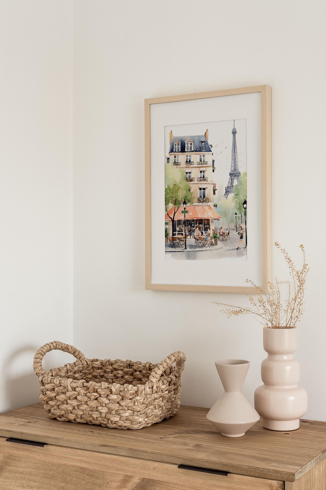 Paris Eiffel Tower Watercolor Art Print, Parisian Scene - Image 4
