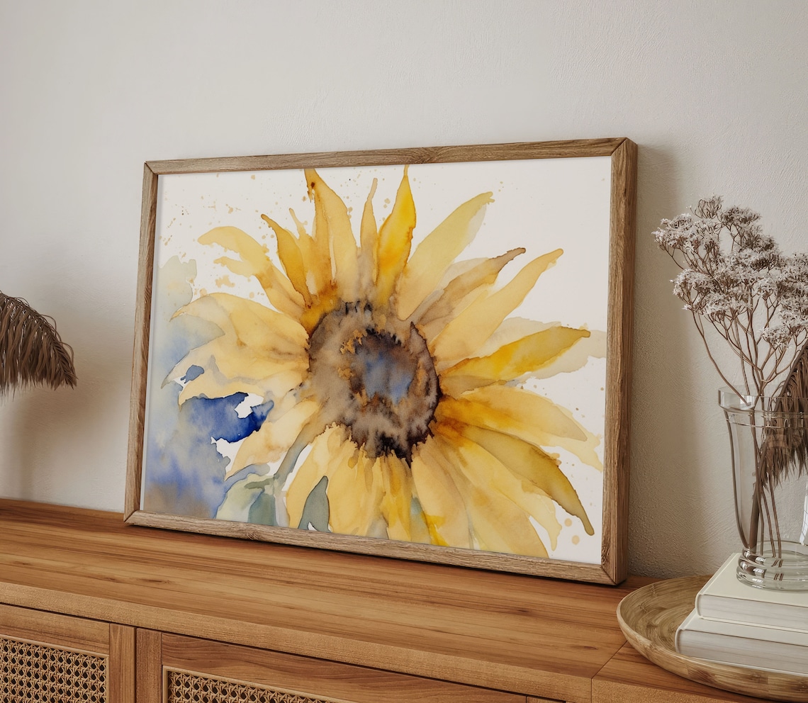 Sunflower Watercolor Floral Botanical Art Print - Image 4