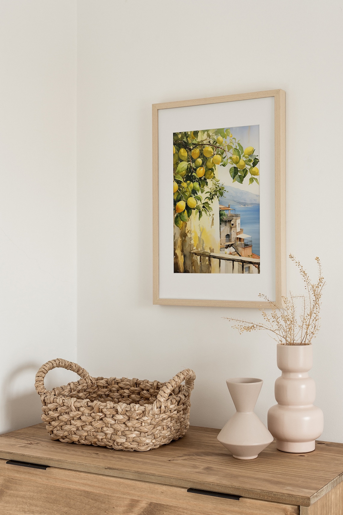 Positano Watercolor Lemon Tree Art Print - Image 3