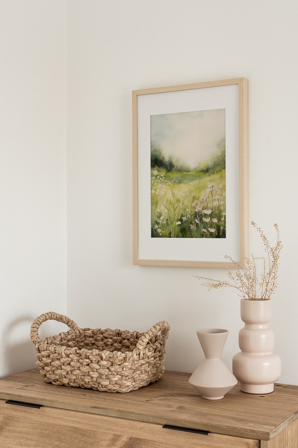 Wildflower Landscape Watercolor Art Print, Nashville - Image 2