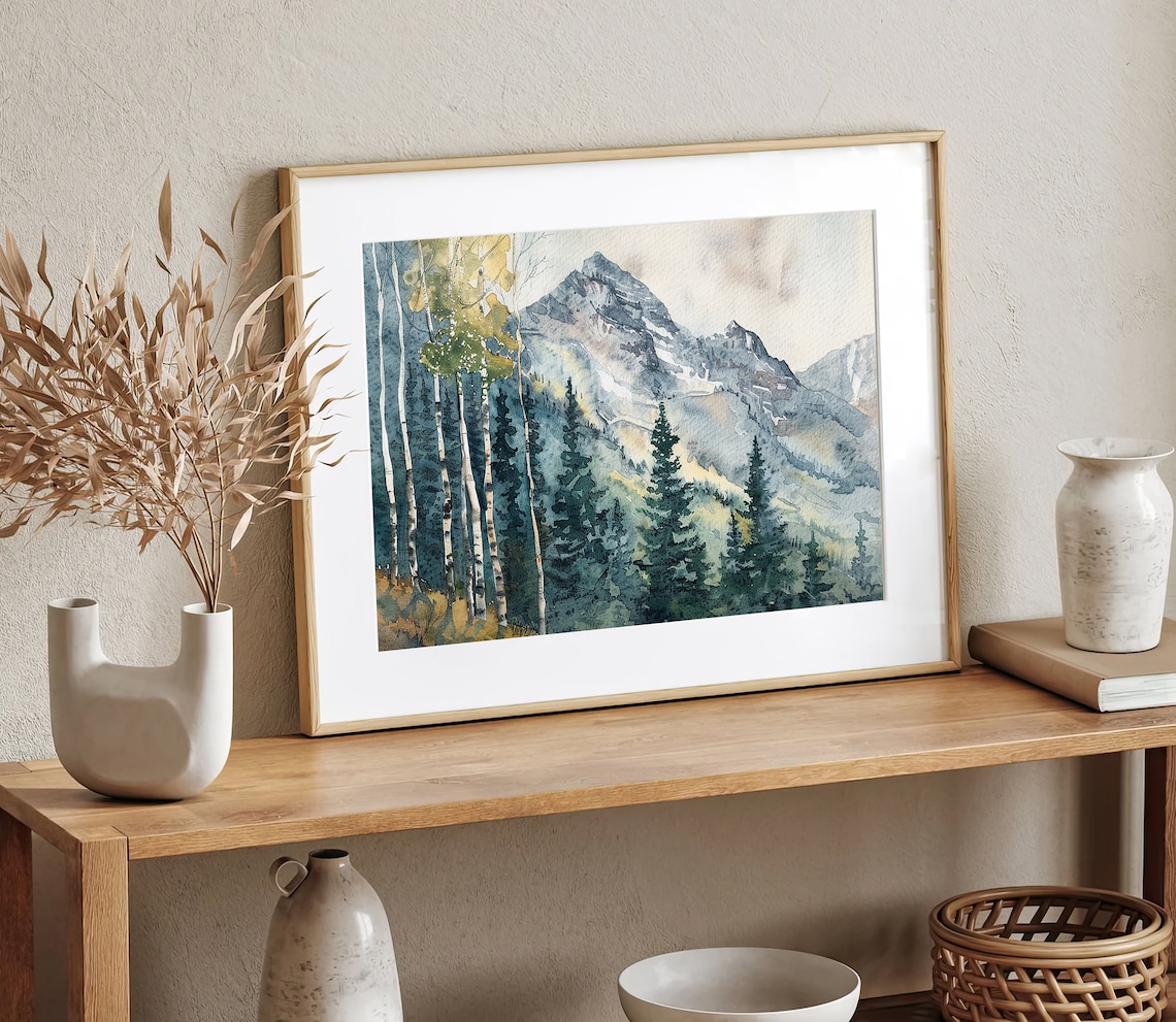 Aspen Painting Spring Birch Watercolor Art Print - Image 2