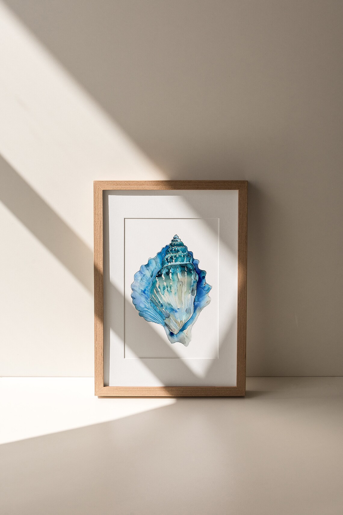 Seashell Watercolor Print, Coastal Nautical Art Print - Image 3
