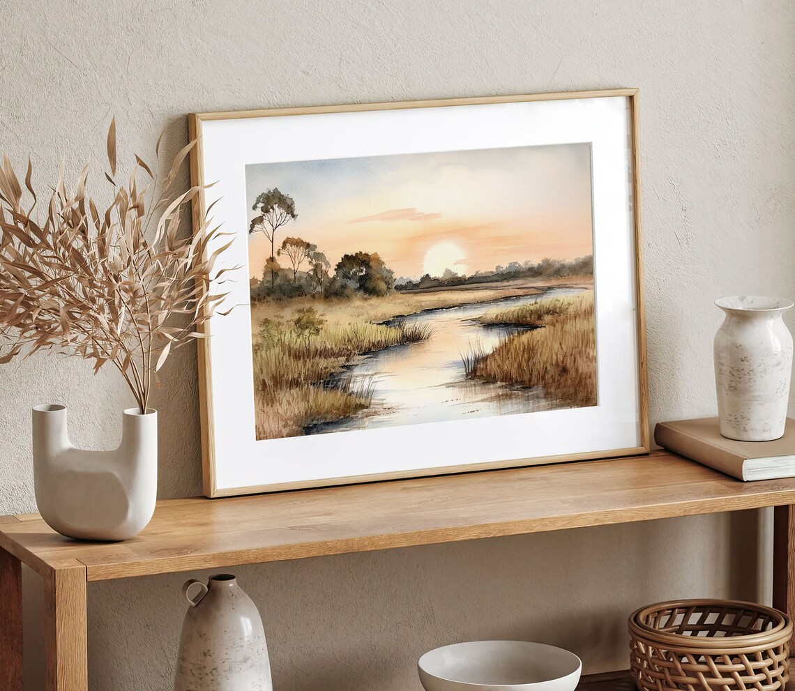 Florida Wetland Watercolor Art Print, Southern Landscape - Image 5