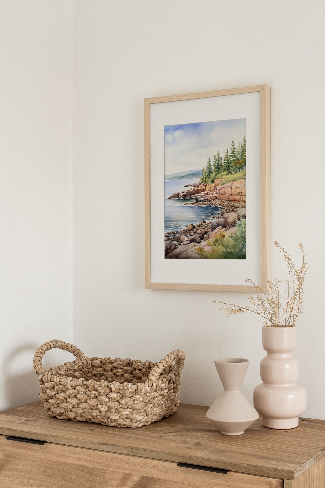 Otter Cliff Acadia Maine Watercolor Art Print - Image 2