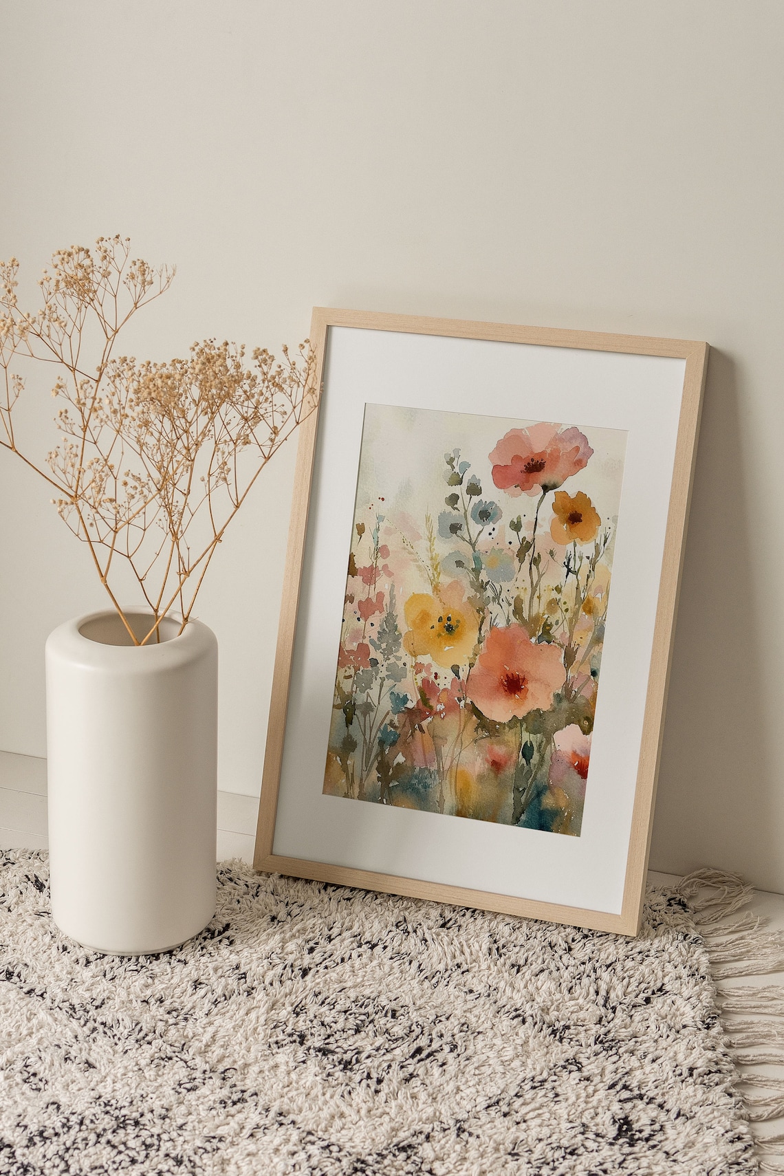 Wildflowers Watercolor Art Print, Spring Meadow - Image 5