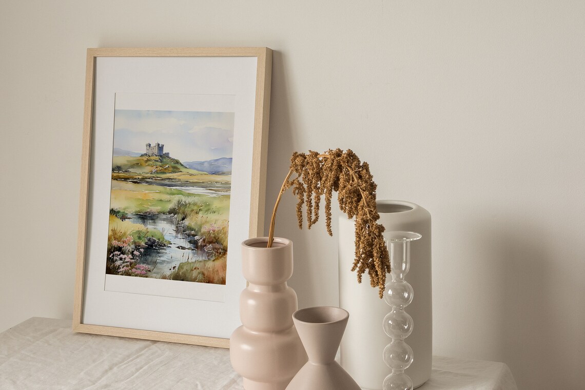 Sligo Watercolor Landscape Art Print, Irish Castle - Image 4