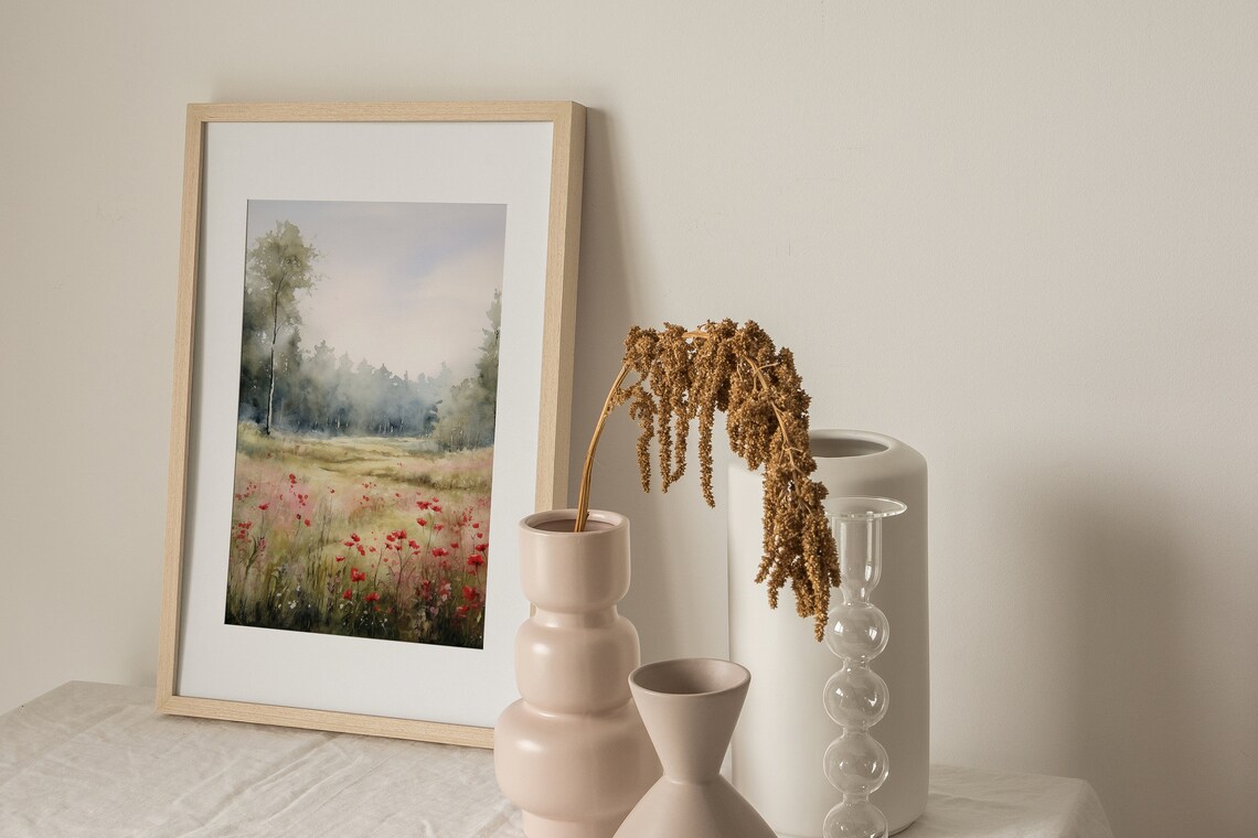 Meadow Watercolor Poppy Art Print, Idaho Wildflowers - Image 4