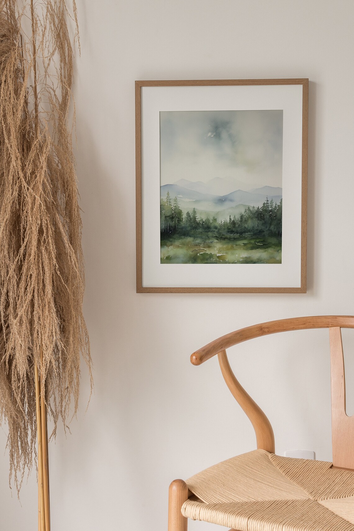 Adirondack Mountains Watercolor Art Print, Forest Landscape - Image 3