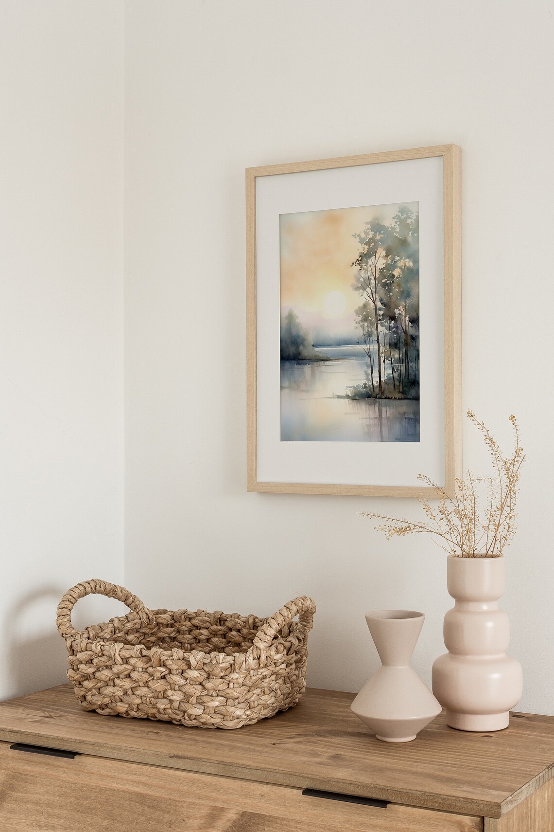Ohio Green River Watercolor Landscape Art Print - Image 4