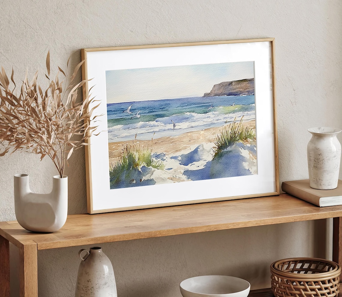 Sand Dunes Great Lakes Watercolor Art Print - Image 2