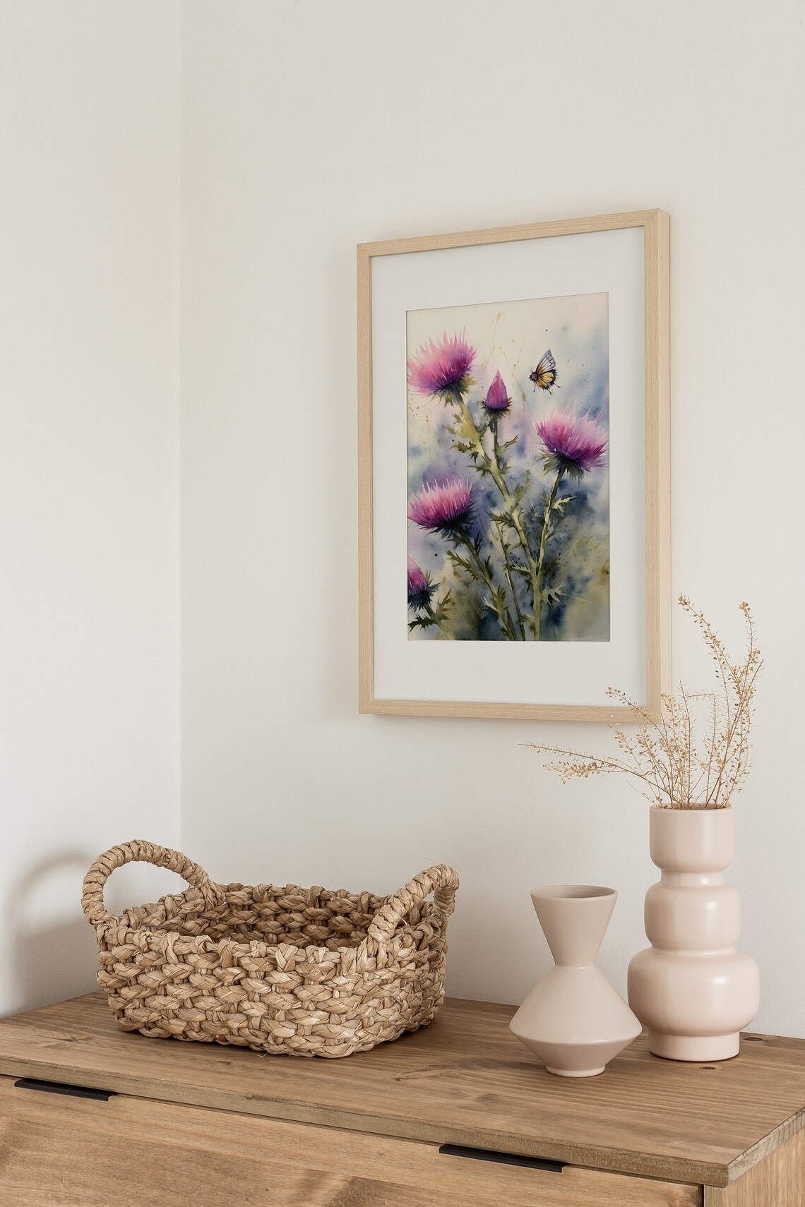 Thistle Watercolor Art Print, Scottish Wildflower Theme - Image 2