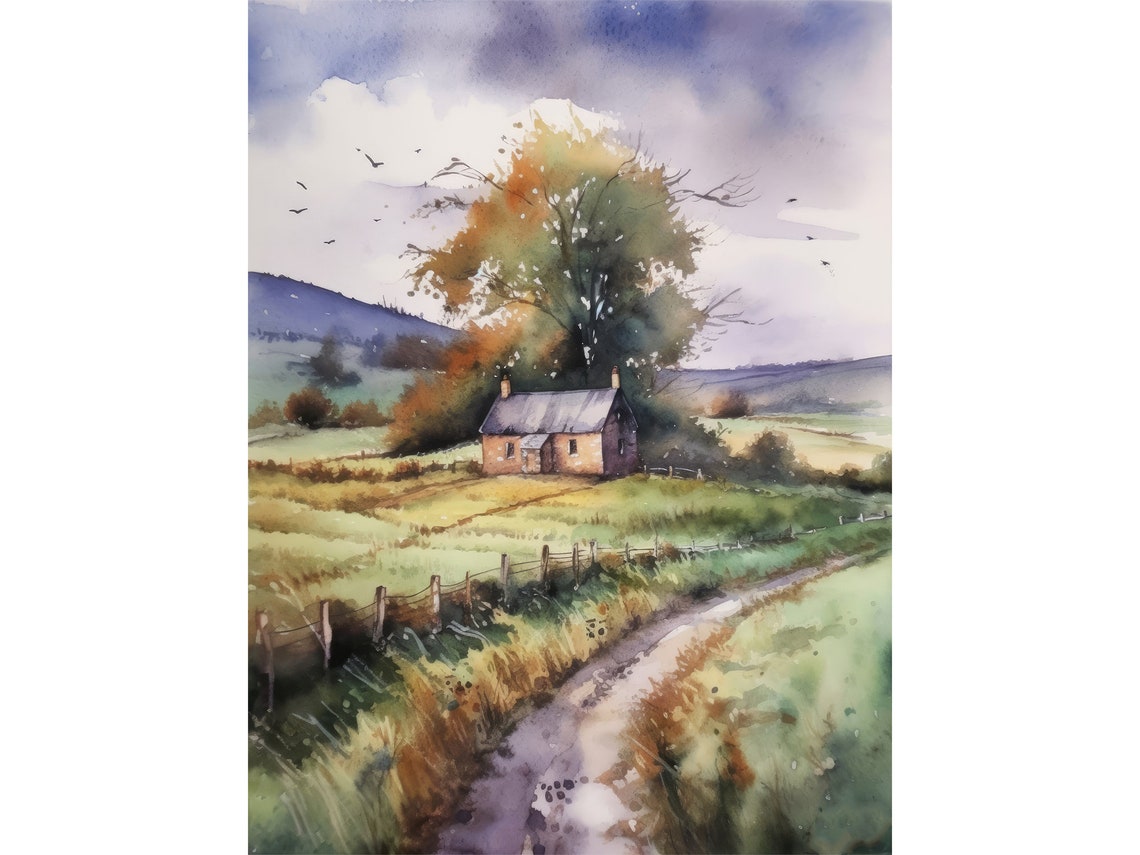 Rustic Country Cottage at the End of a Winding Dirt Road Poster