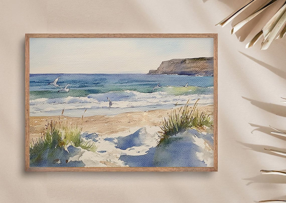 Sand Dunes Great Lakes Watercolor Art Print - Image 3