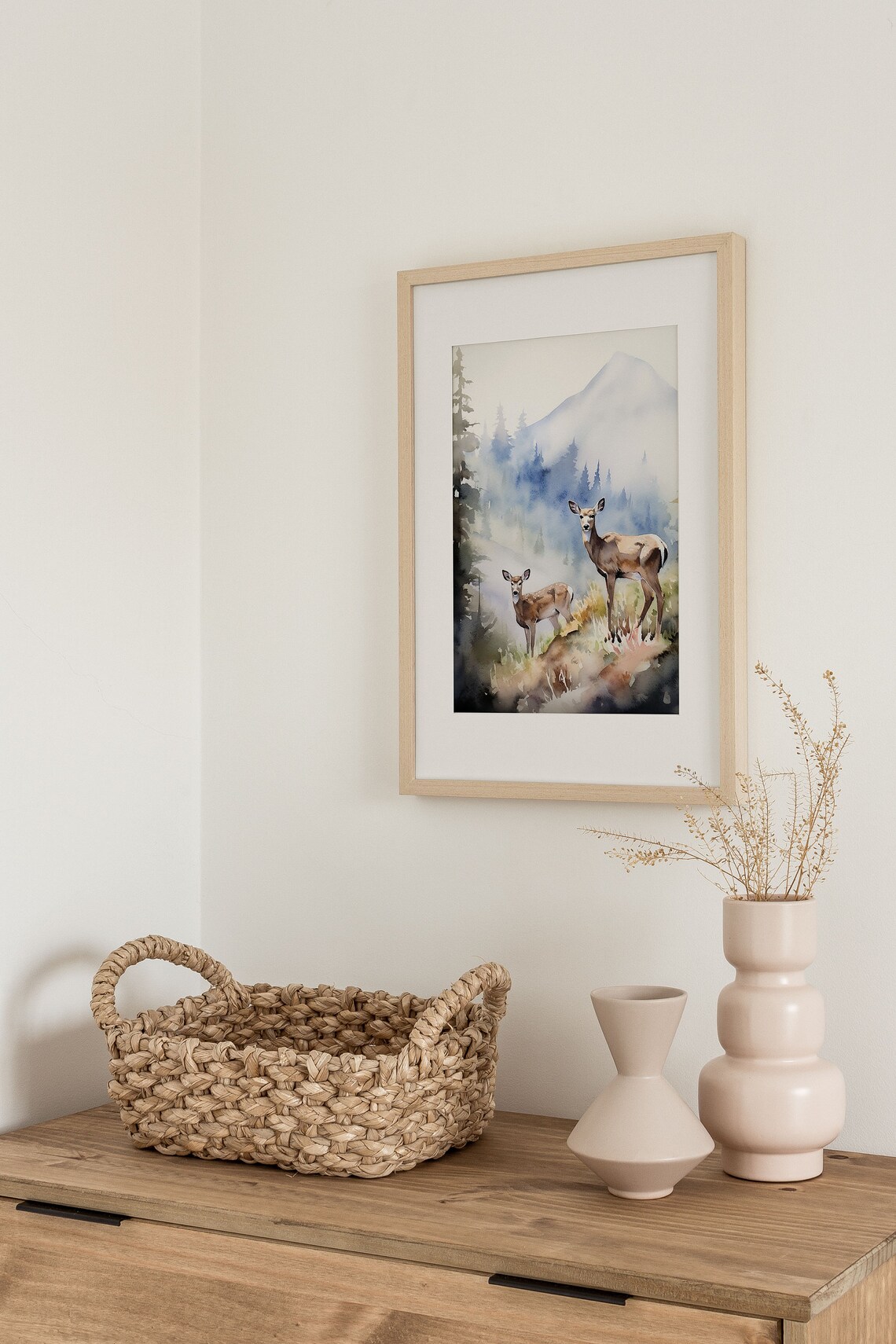 Deer Painting Mount Adams Watercolor Art Print - Image 2