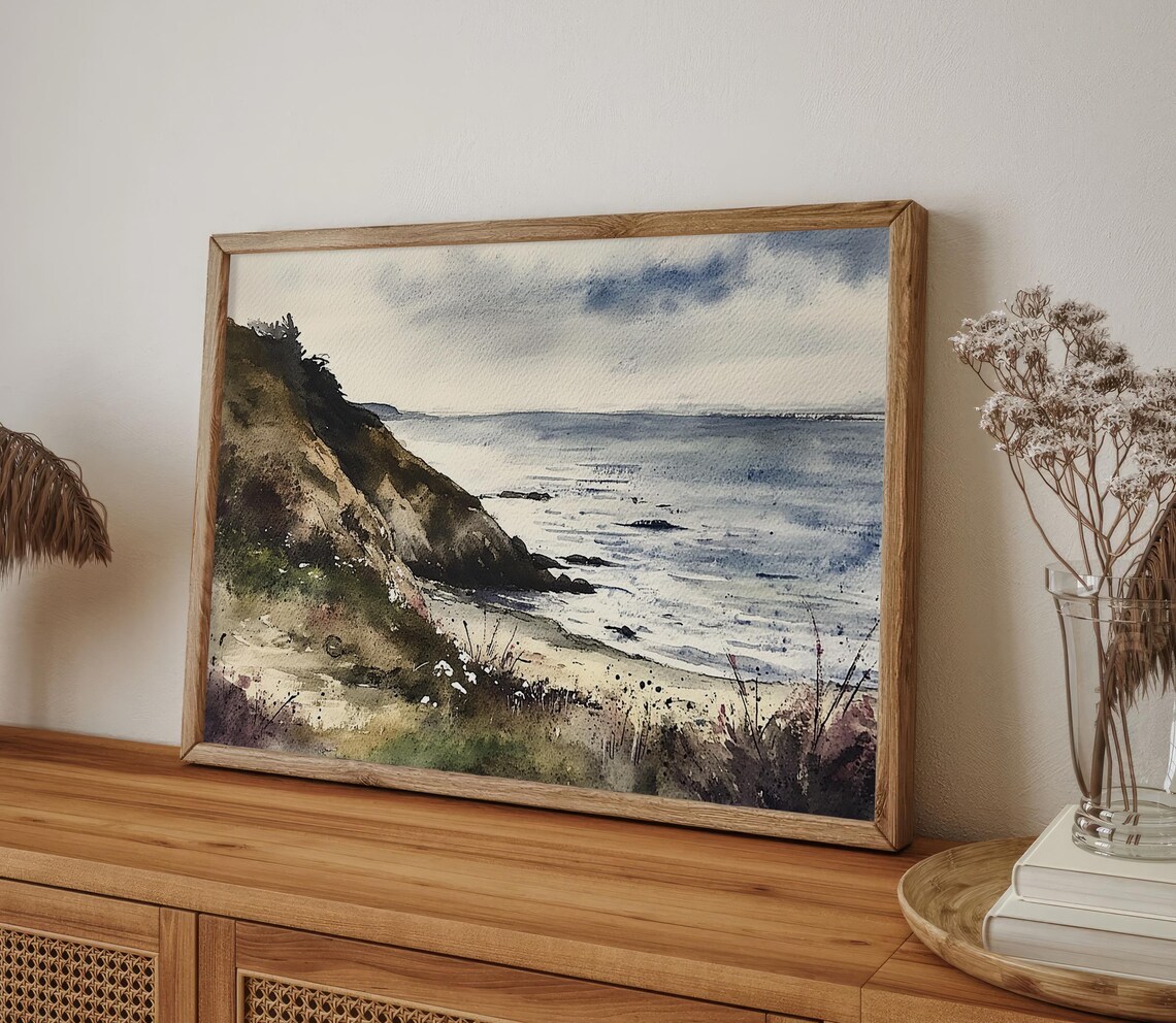 Bodega Bay Watercolor Art Print, Sonoma Coastline - Image 4