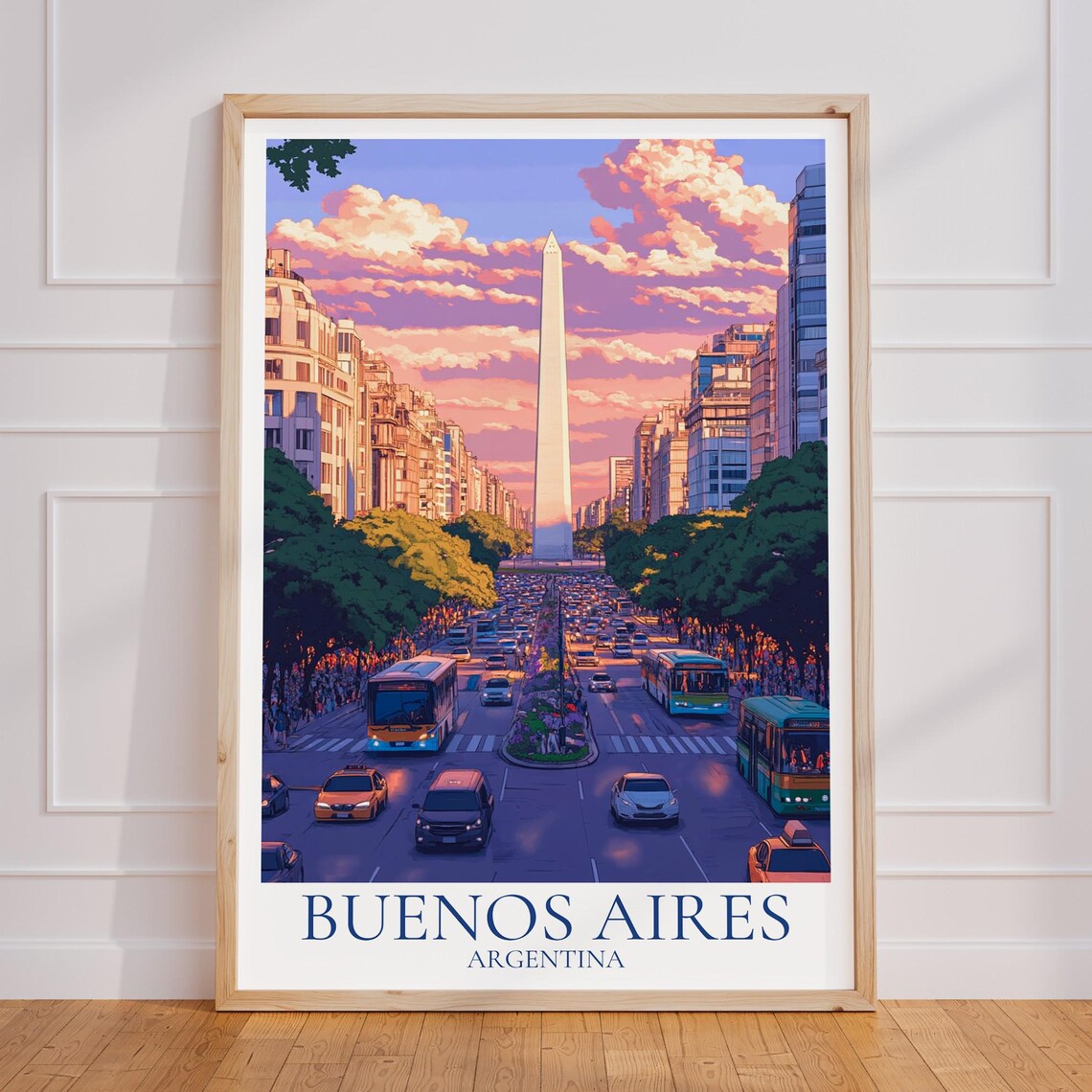 Buenos Aires Vintage Travel Poster, Argentina Art Print