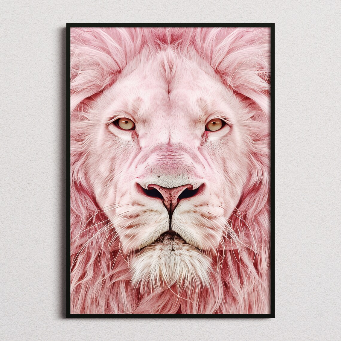 Pink Lion Print Lion Print Lion Poster Lion Photo Lion Art Conceptual Art Minimalist Art Pink Print Pink Decor Pink Wall Art