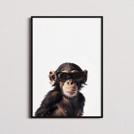 Monkey In Sunglasses Funny Monkey Art Print