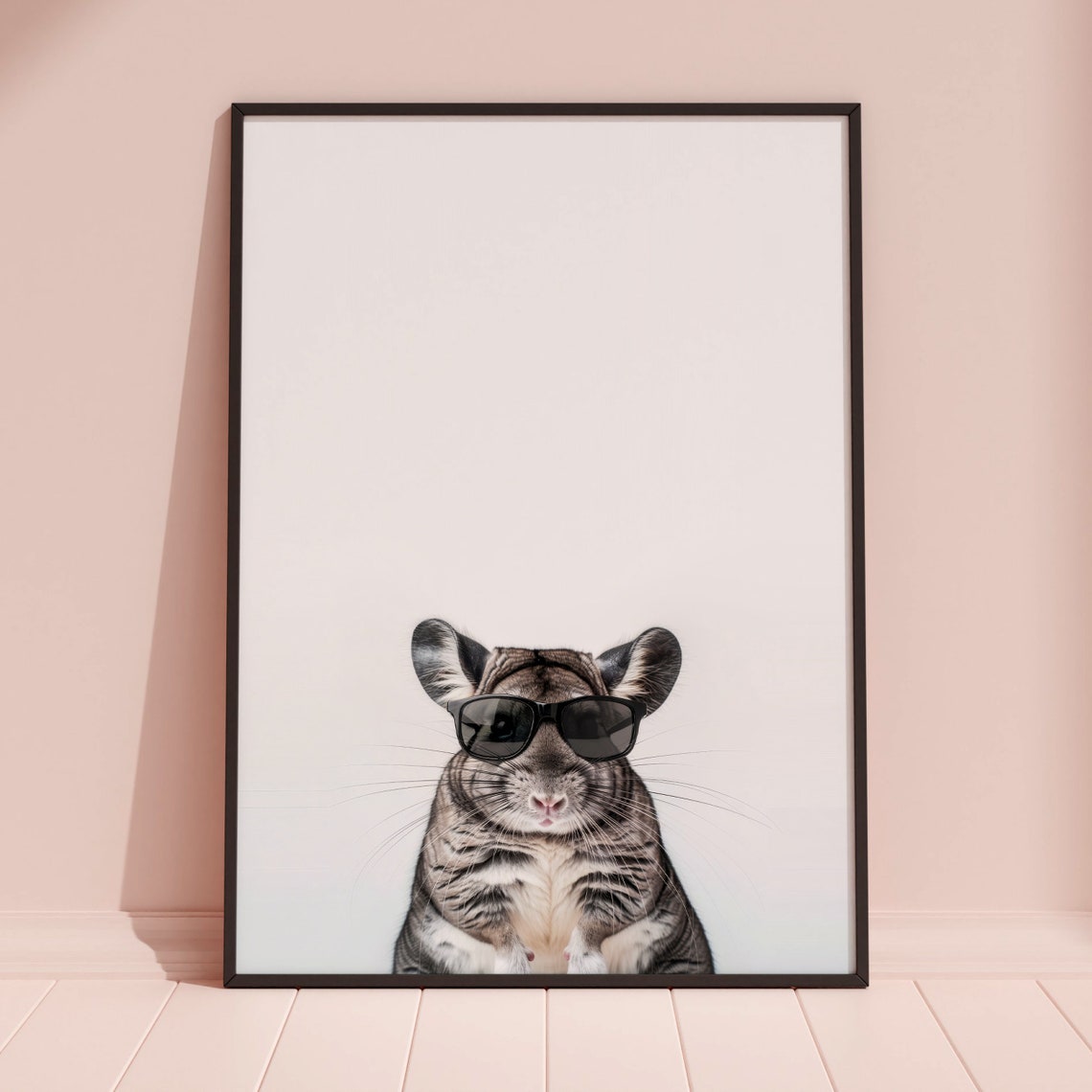 Chinchilla In Sunglasses Print Chinchilla Print Chinchilla Poster Funny Chinchilla Print Chinchilla Art Kids Bedroom Art - Image 3