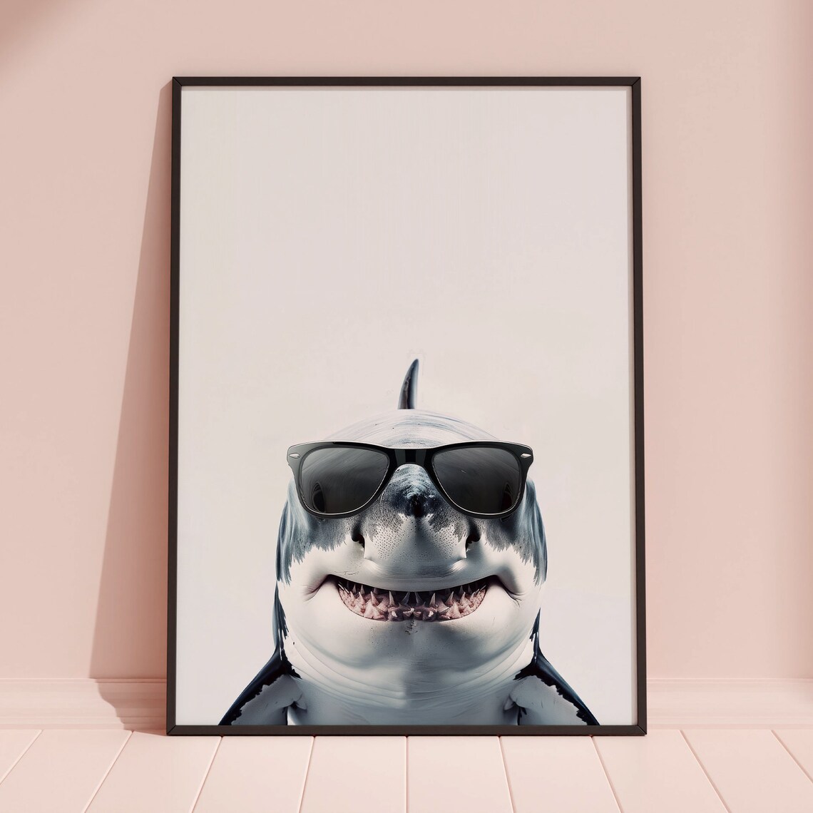 Great White Shark In Sunglasses Art Print - Image 3