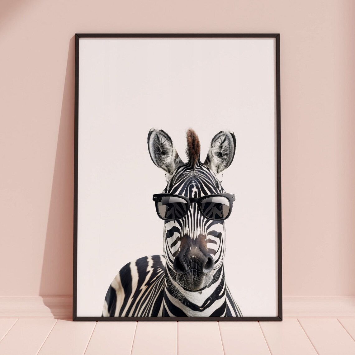 Zebra In Sunglasses Funny Animal Art Print - Image 3