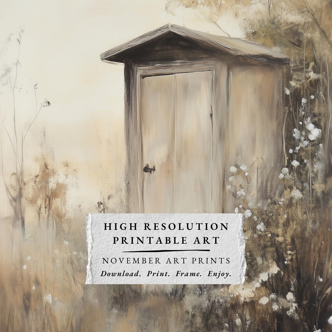 Rustic Outhouse Vintage Cabin Guest Bathroom Wall Art Print - Image 4