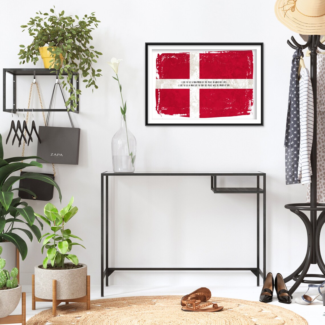 Danish Flag Motivational Poster, National Pride Quote - Image 2