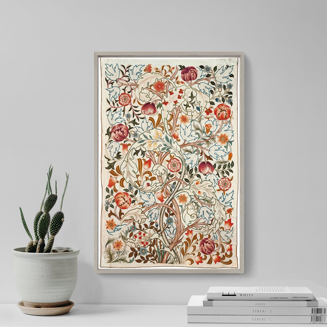 William Morris Acanthus Door Silk Embroidery Art Print