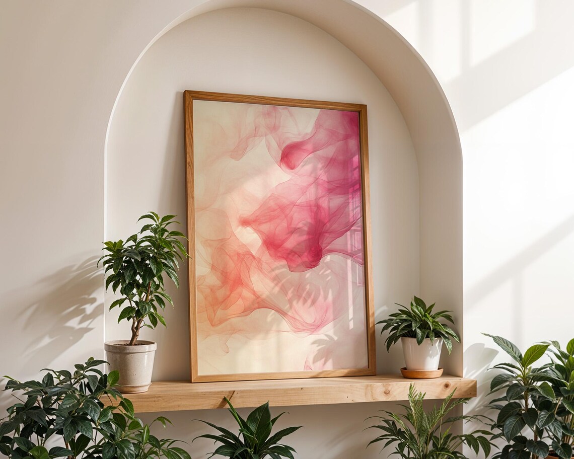 Pink And Peach Mist Flow, Home Kitchen Office Decor - Image 6