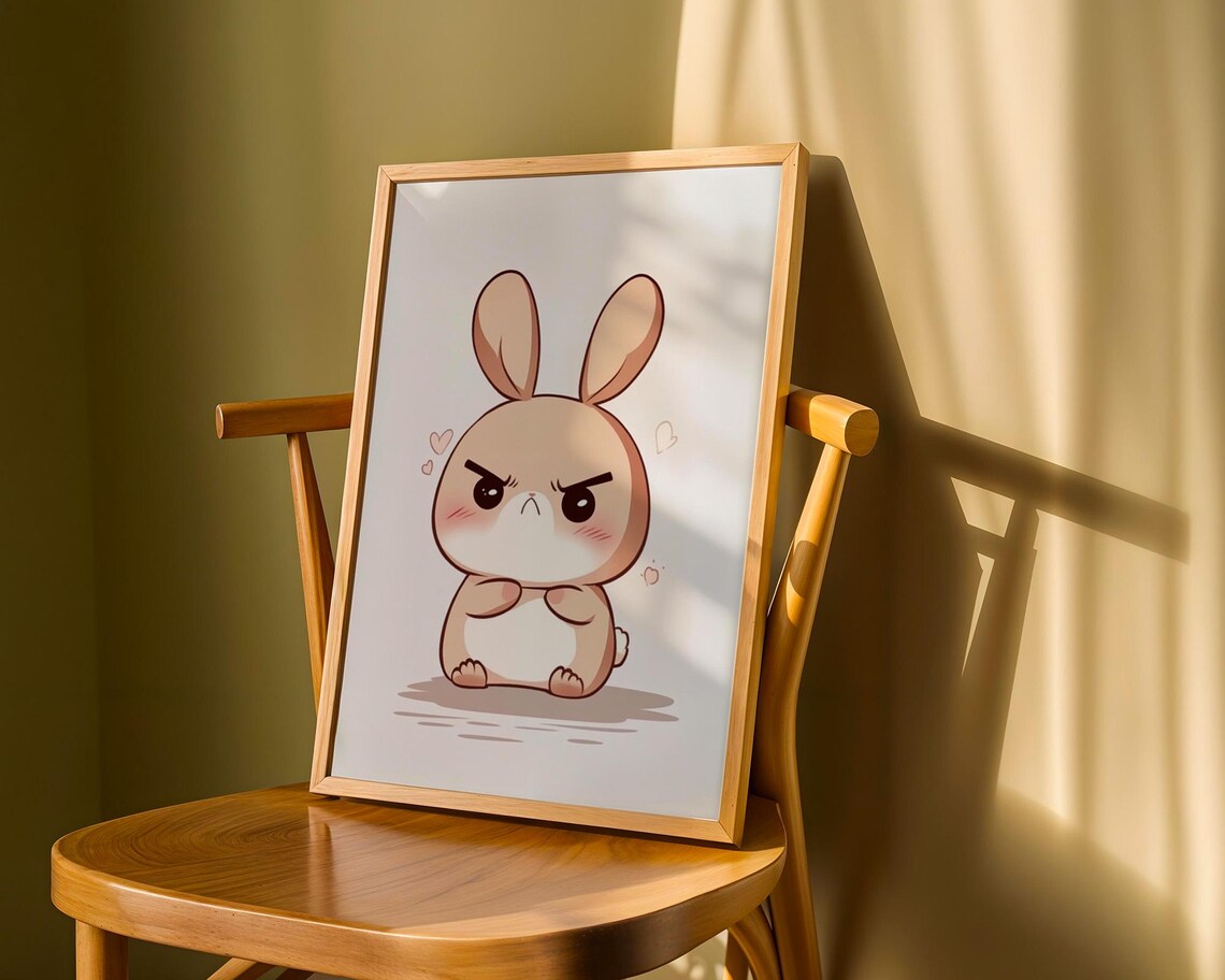 Cute Angry Rabbit Poster, Home And Room Decor - Image 6