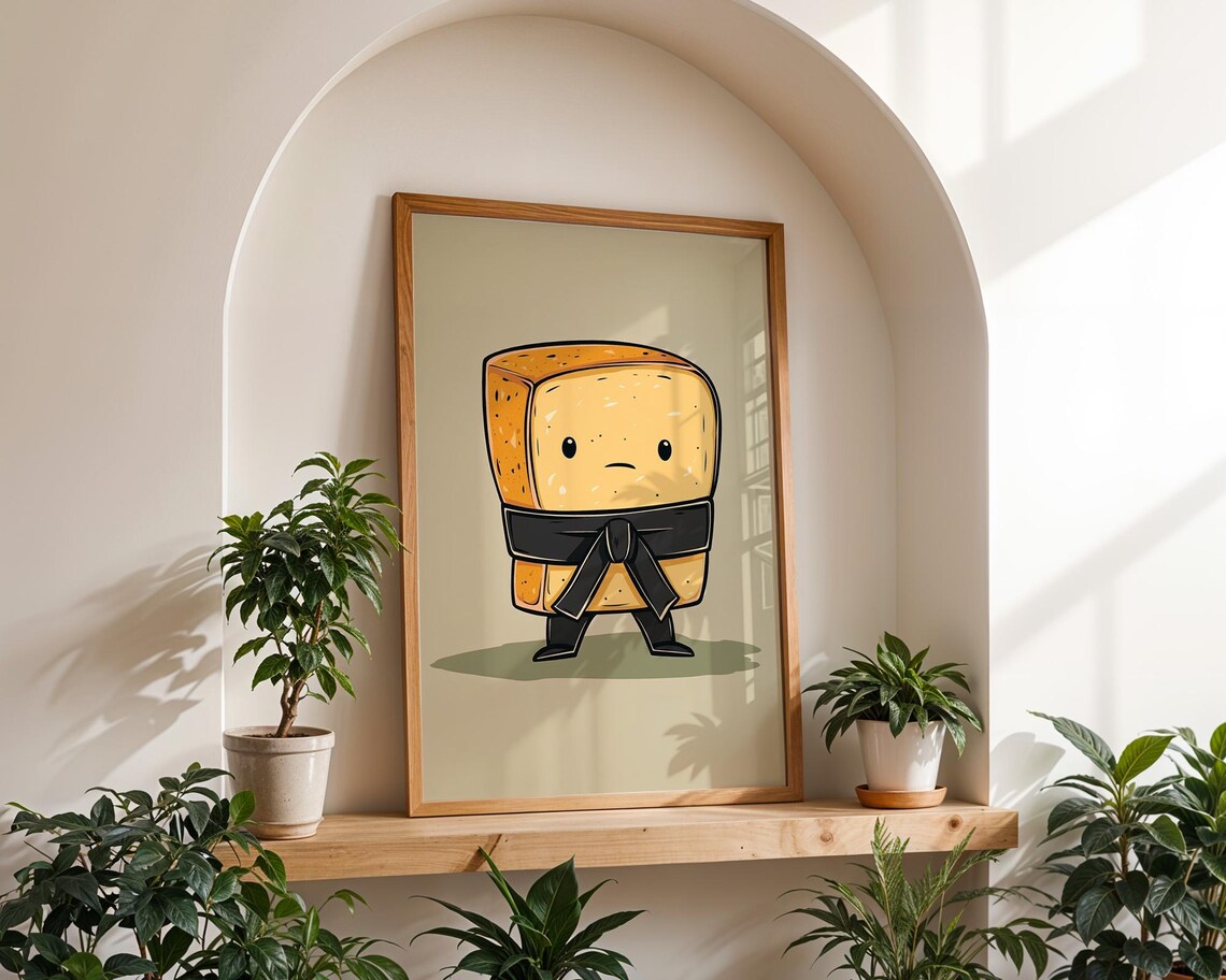 Bread With Black Belt, Cute Kitchen Decor - Image 3