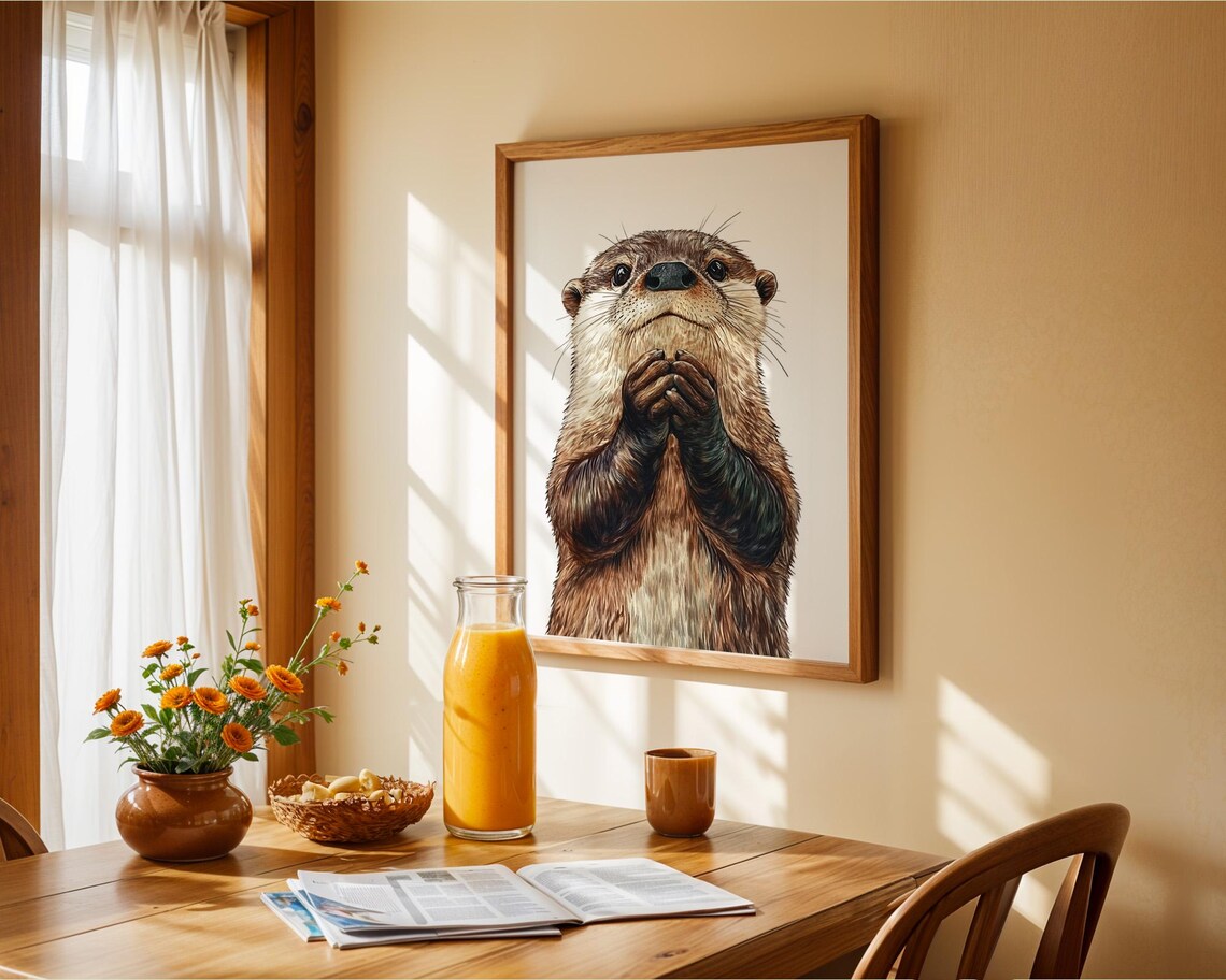Cute Otter Poster, Home Kitchen Decor - Image 3