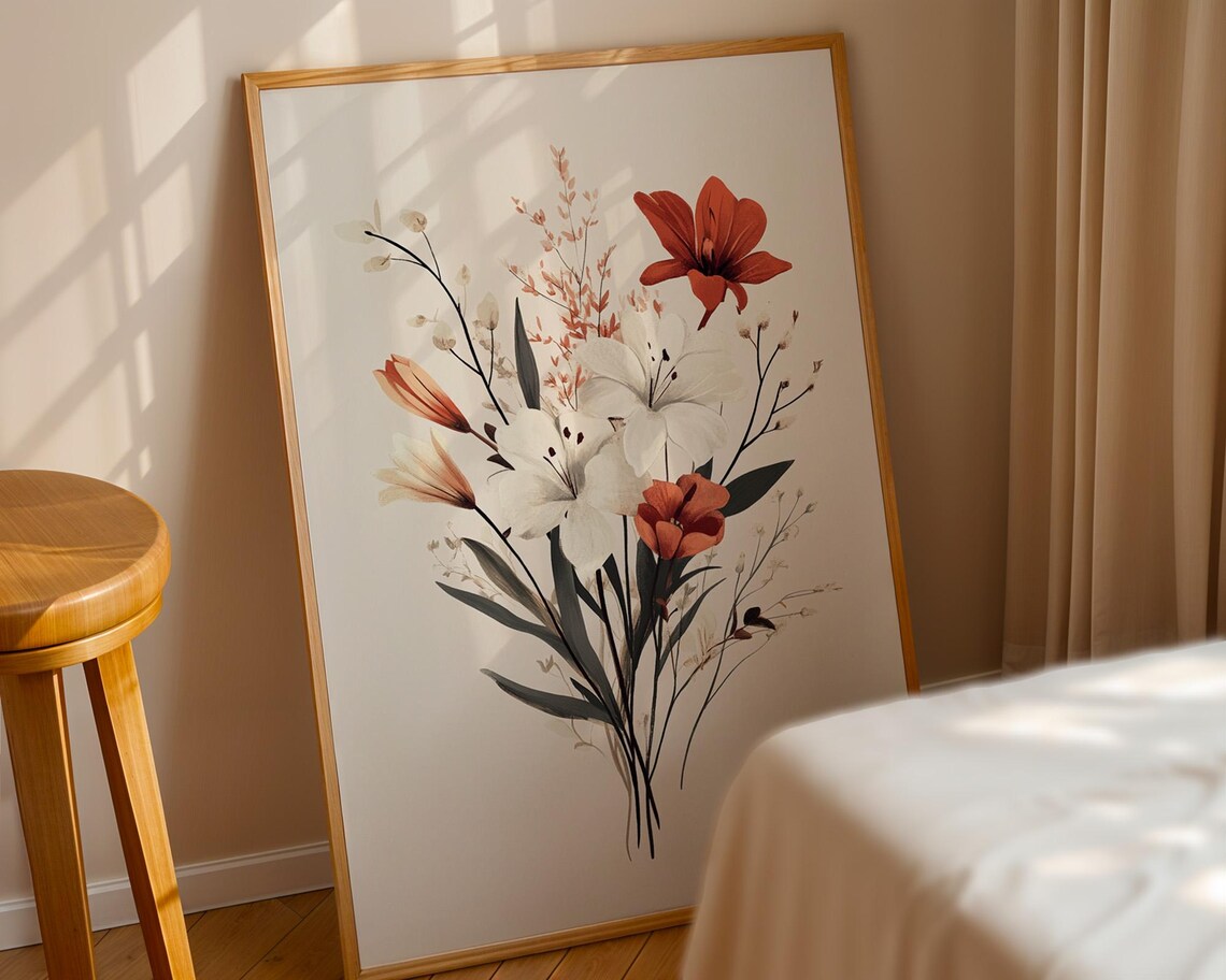 Bundle Of Flowers, Home Kitchen Decor Poster - Image 2