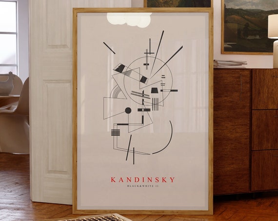 Wassily Kandinsky Black White Ii Exhibition Poster Artwork Abstract Home Decor Print Minimalist Wall Art Gift