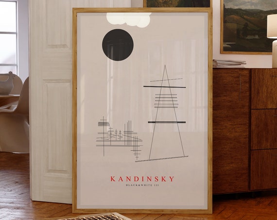 Wassily Kandinsky Black White Iv Exhibition Poster Artwork Abstract Home Decor Print Minimalist Wall Art Gift