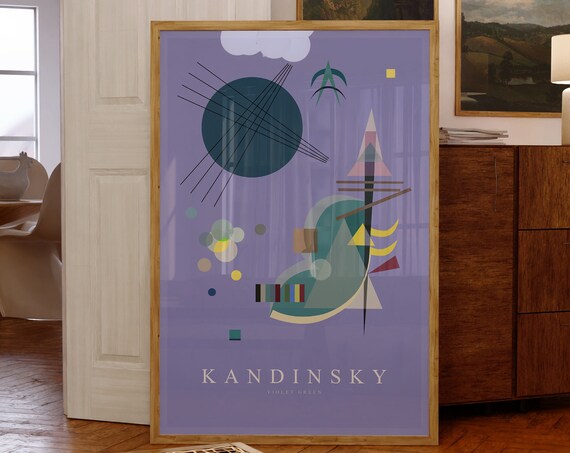 Wassily Kandinsky Violet Green Lavender Abstract Geometric Poster