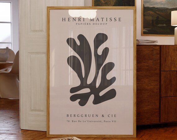 Henri Matisse Papiers Decoup Berggruen Dark Gray Cut Out Poster