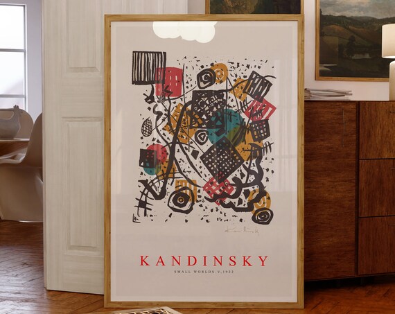 Wassily Kandinsky Small Worlds V 1922 Black Red Woodcut Poster