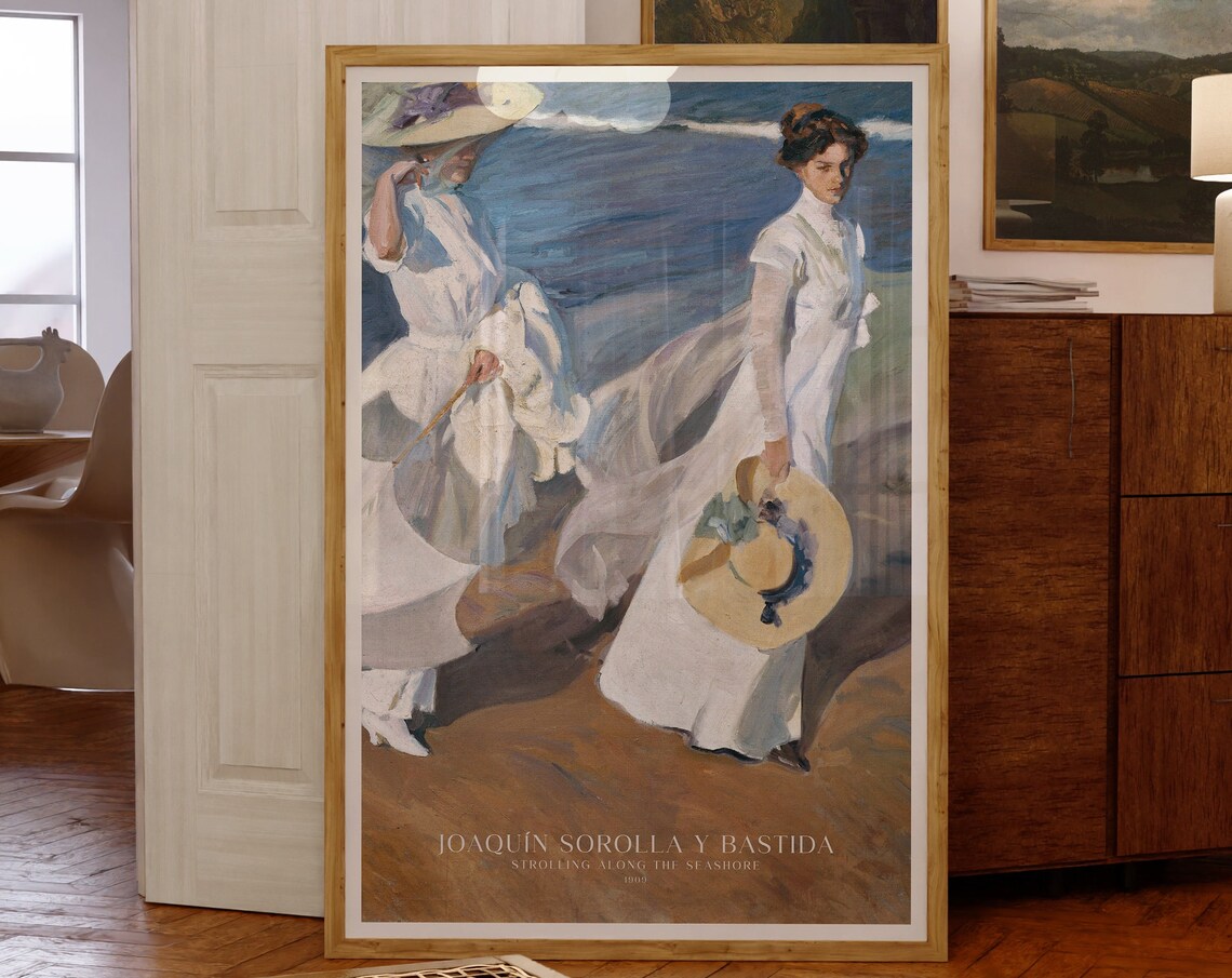 Joaquin Sorolla Strolling Along The Seashore 1909 Women Poster